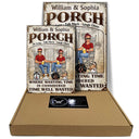 Family The Porch Time Well Wasted - Gift For Couples And Dog Lovers - Personalized Custom Classic Metal Signs