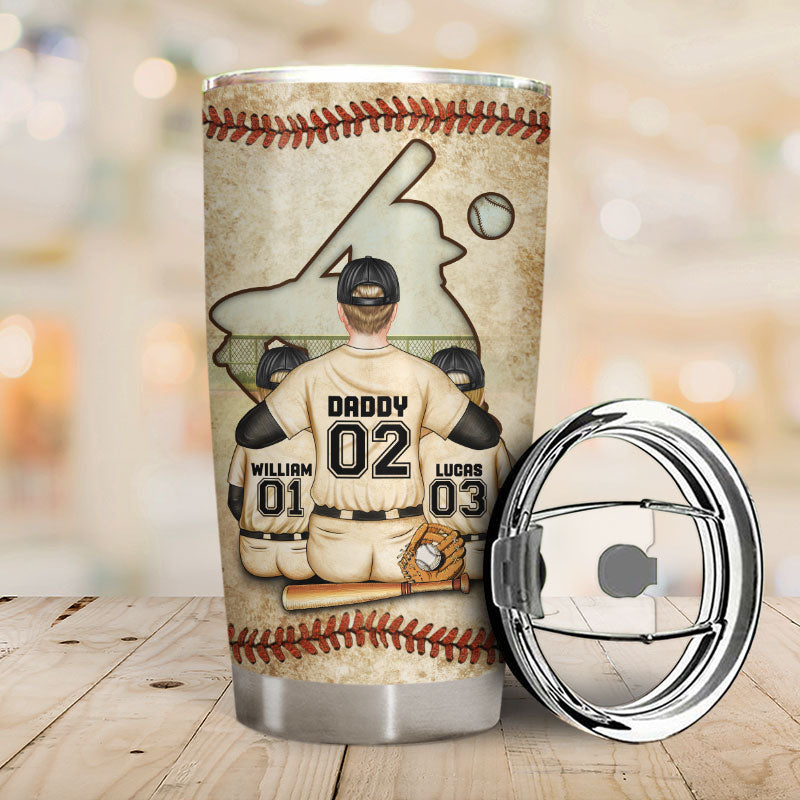 Baseball Dad Behind Every Baseball Player - Gift For Father, Grandpa - Personalized Custom Tumbler