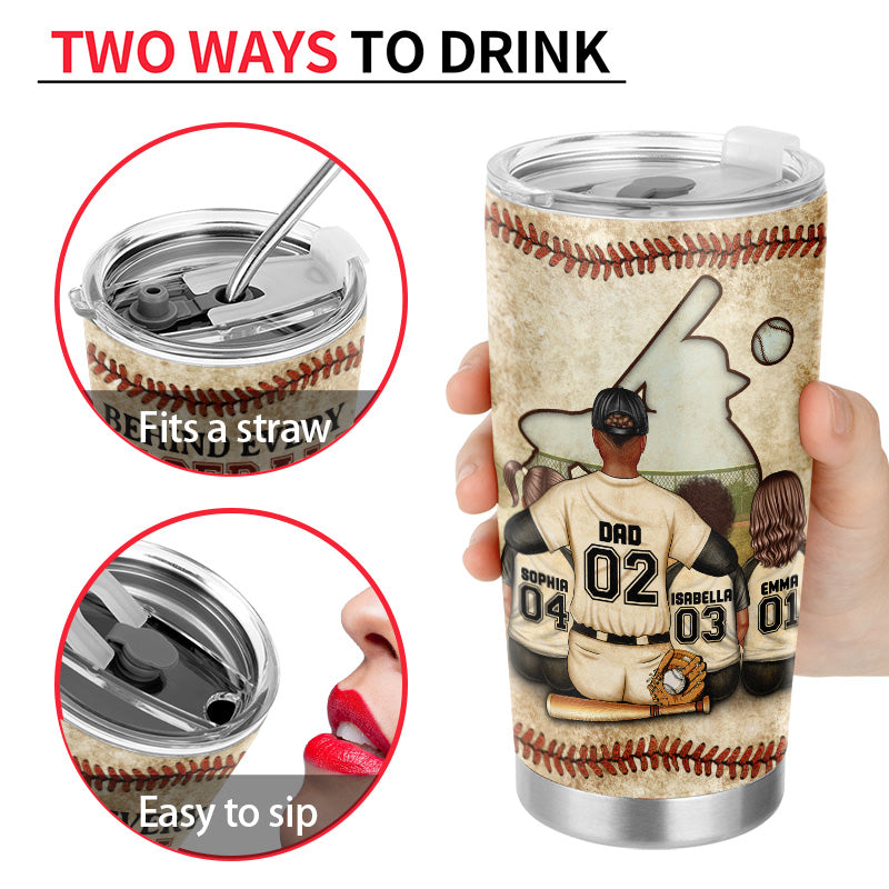 Baseball Dad Behind Every Baseball Player - Gift For Father, Grandpa - Personalized Custom Tumbler