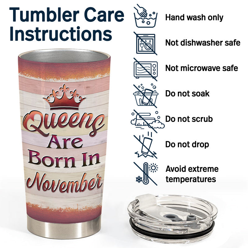 Queens Are Born In August - Gift For Women - Personalized Custom Tumbler