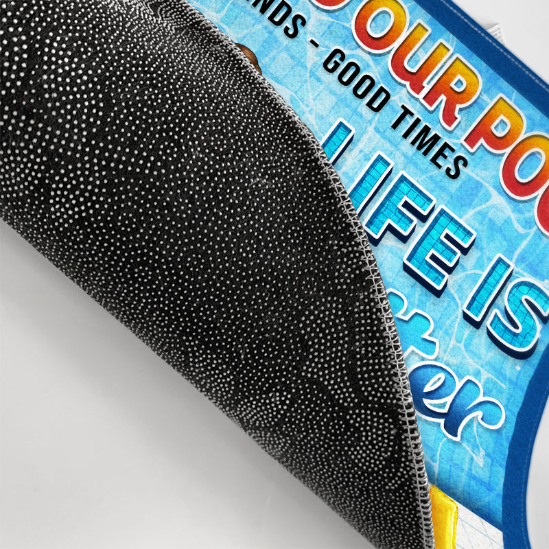 Paillasson personnalisé pour couple - Cadeau pour couple - Piscine - La vie est meilleure au bord de la piscine