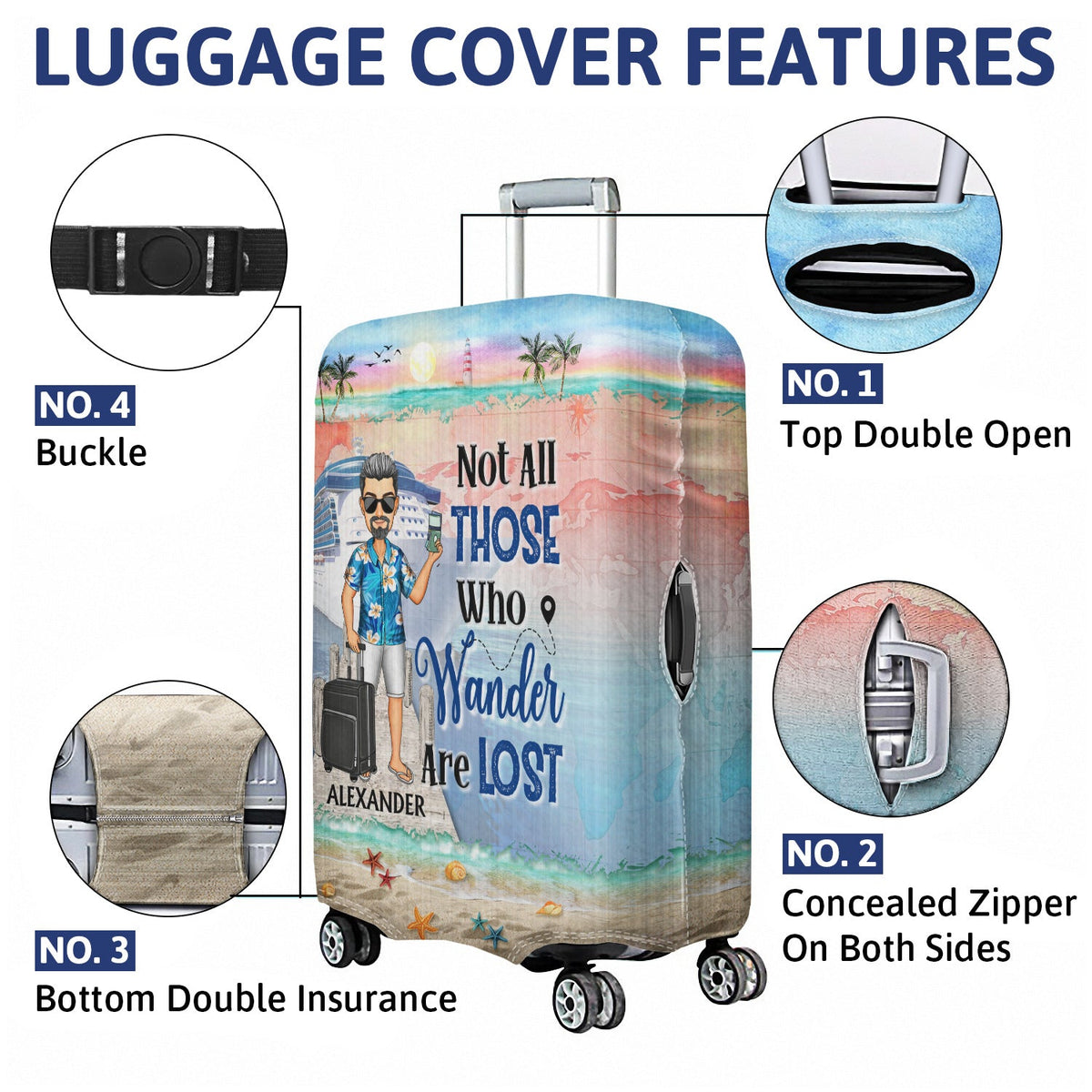 Juste une fille ou un garçon qui aime les croisières - Cadeau d'anniversaire pour lui, elle, enfant, amis, famille, voyage, vacances, plage, mer, amoureux des voyages - Housse de bagage personnalisée