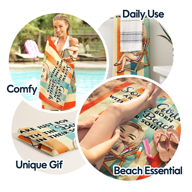 Just A Girl Who Loves Beaches Swimming Picnic Vacation Traveling - Birthday, Funny Gift For Her, Him, Besties, Family - Personalized Custom Beach Towel