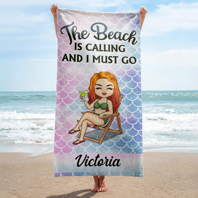 Just A Girl Who Loves Beaches Swimming Picnic Vacation Traveling - Birthday, Funny Gift For Her, Him, Besties, Family - Personalized Custom Beach Towel