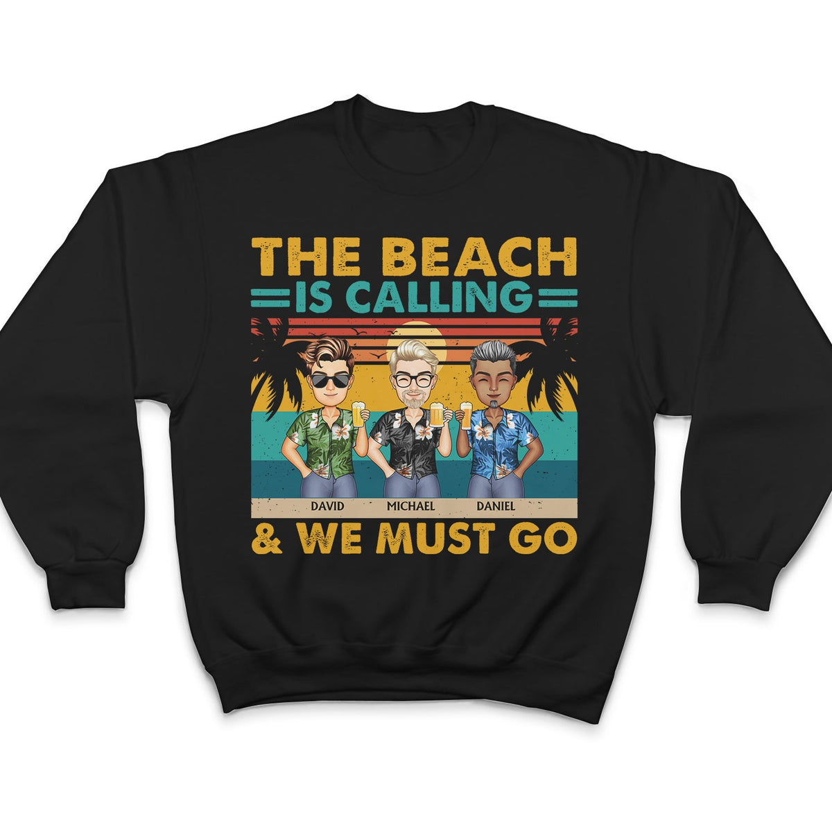 The Beach Is Calling And We Must Go Vintage - Vacation, Anniversary, Birthday Gift For Besties, Best Friends - Personalized Custom T Shirt