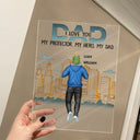 Dad Our Protector Our Hero Our Dad - Birthday Gift For Father, Family - Personalized Custom Vertical Rectangle Acrylic Plaque