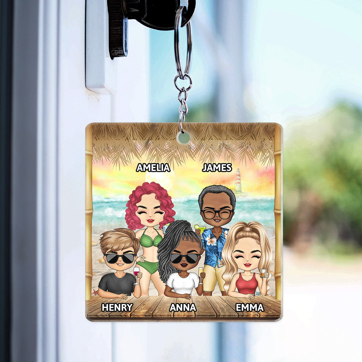 I Love You To The Beach And Back - Vacation, Anniversary, Birthday Gifts For Best Friends, Besties - Personalized Custom Acrylic Keychain