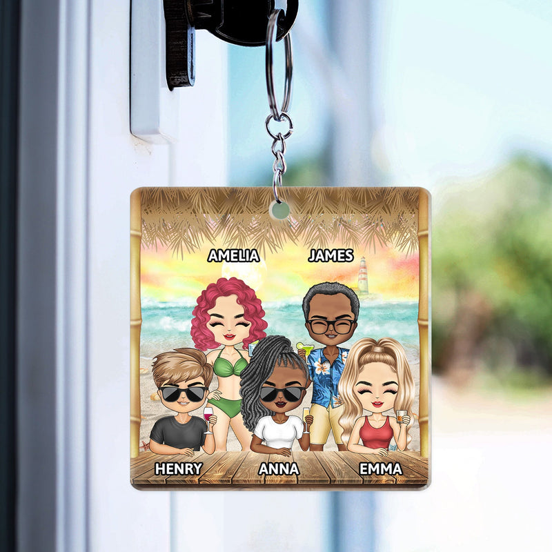 I Love You To The Beach And Back - Vacation, Anniversary, Birthday Gifts For Best Friends, Besties - Personalized Custom Acrylic Keychain