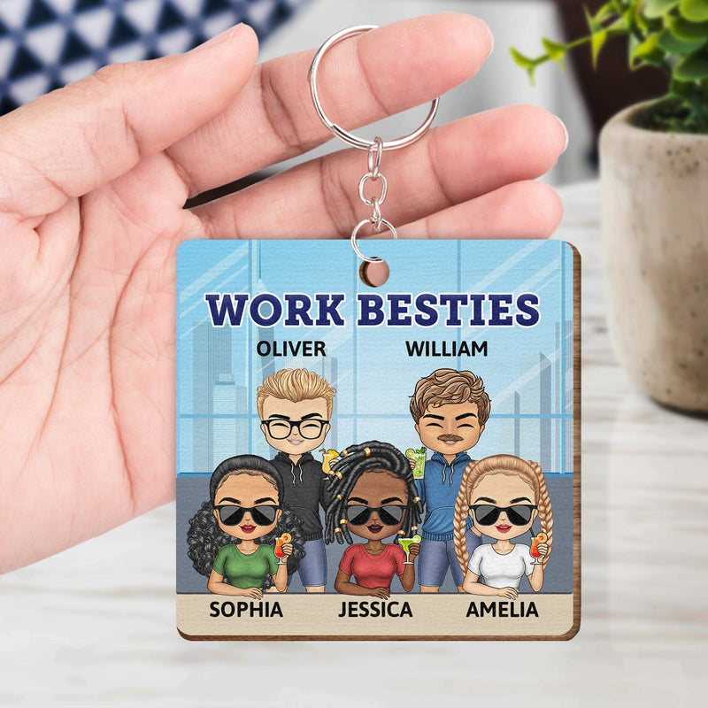 You Are The Reason I Don't Punch People At Work - Funny, Anniversary, Birthday Gifts For Colleagues, Coworker, Besties - Personalized Custom Wooden Keychain