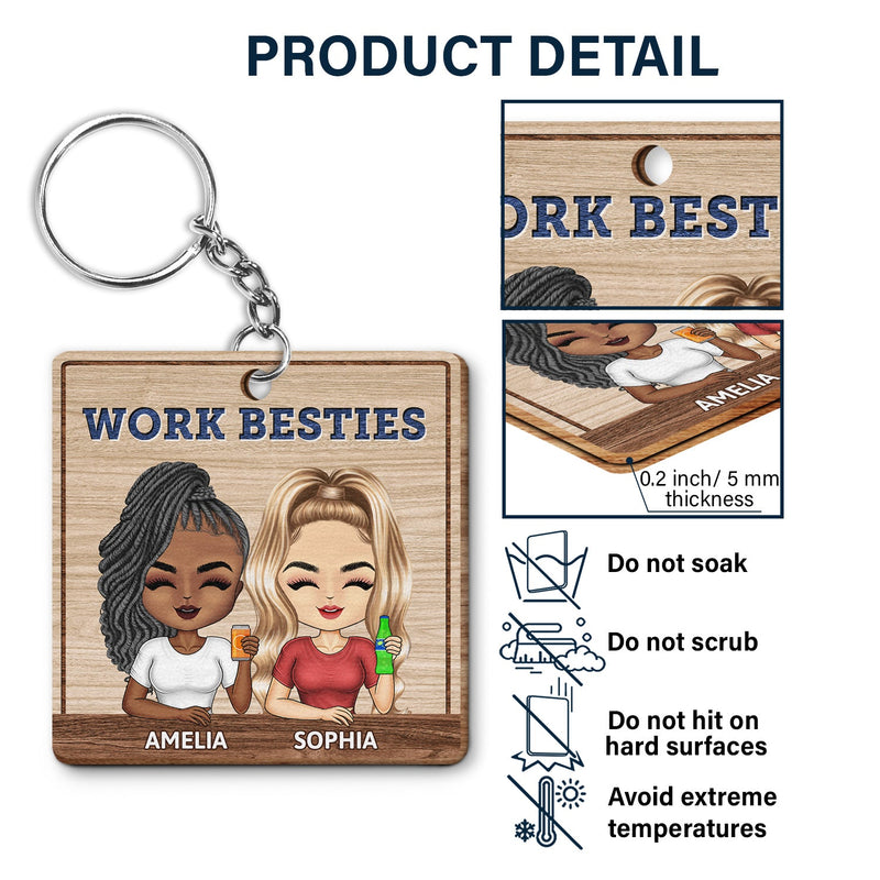 Tu es la raison pour laquelle je ne frappe pas les gens au travail - Porte-clés en bois personnalisé - Drôle, anniversaire, cadeaux d'anniversaire pour collègues, collègues, meilleurs amis