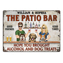 Grilling Hope You Brought Alcohol And Dog Treats Fashion Couple Single - Home Decor, Backyard Decor, Gift For Her, Him, Dog Lovers - Personalized Custom Classic Metal Signs