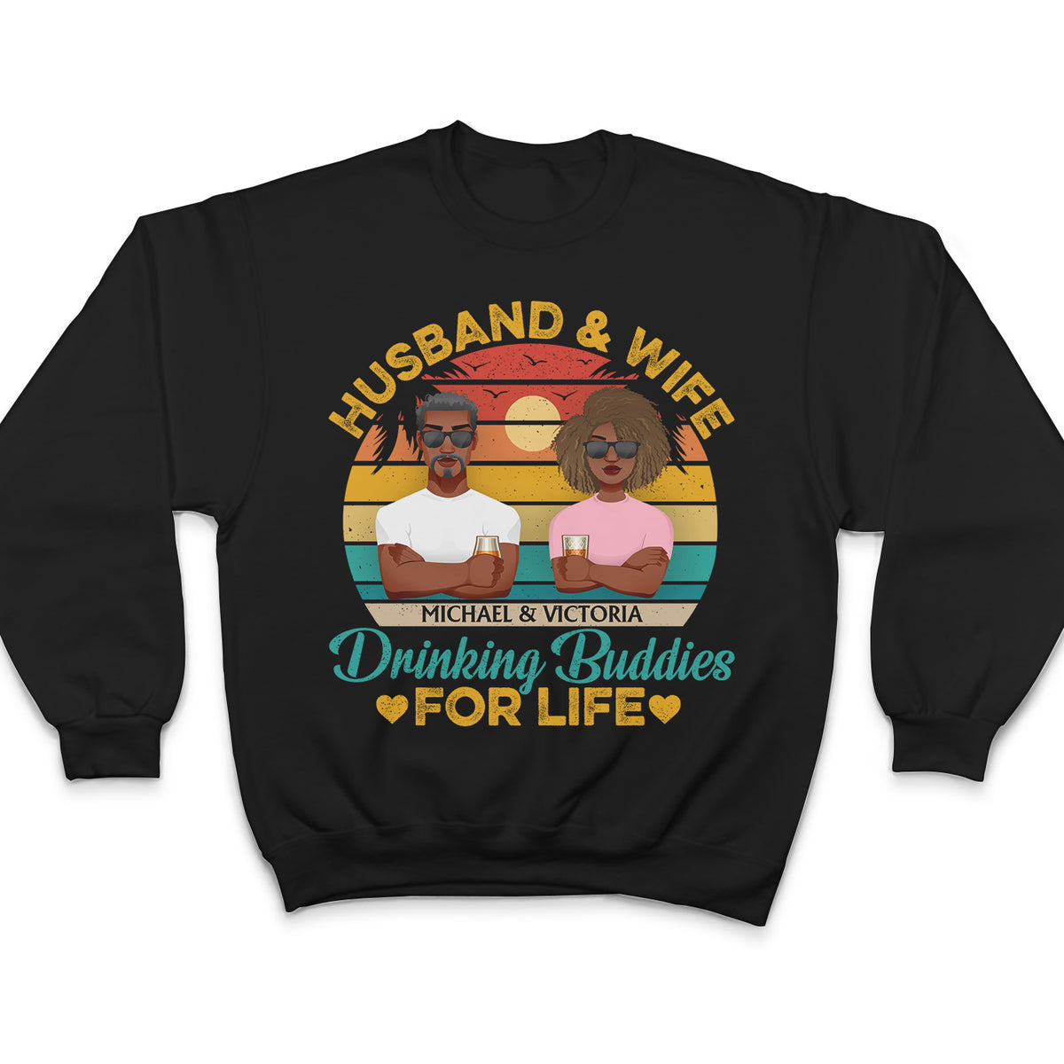 Husband & Wife Drinking Buddies For Life - Couple Gift - Personalized -  Wander Prints™