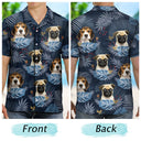 Custom Photo Funny Family Pet Face Tropical Leaf - Gift For Men, Dog And Cat Lovers - Personalized Custom Hawaiian Shirt