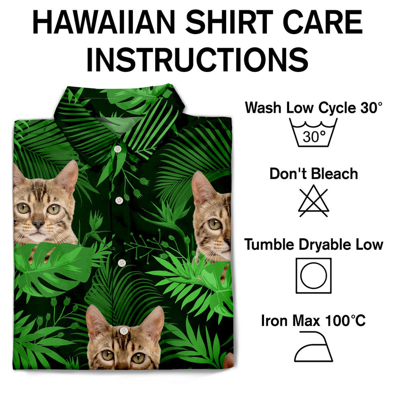 Custom Photo Funny Family Pet Face Tropical Leaf - Gift For Men, Dog And Cat Lovers - Personalized Custom Hawaiian Shirt