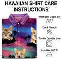 Custom Photo Funny Family Pet Face Color Sunset - Gift For Men, Dog And Cat Lovers - Personalized Custom Hawaiian Shirt