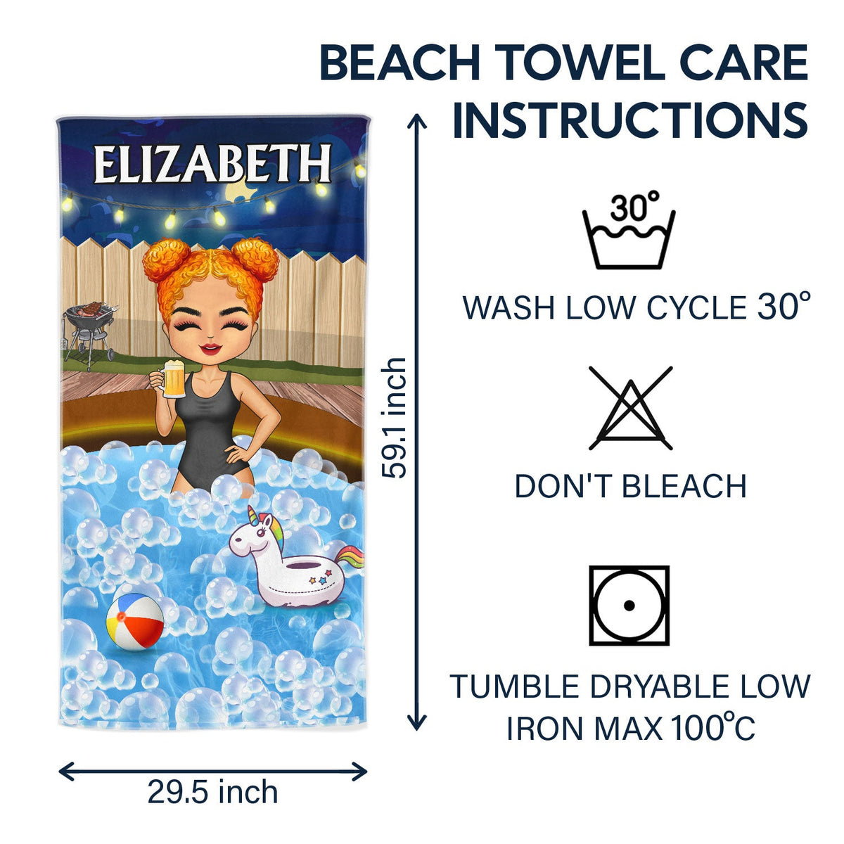 Chibi Traveling Beach Poolside Swimming Picnic Surfing Vacation - Birthday, Funny Gift For Her, Him, Besties, Family - Personalized Custom Beach Towel