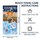 Chibi Traveling Beach Poolside Swimming Picnic Surfing Vacation - Birthday, Funny Gift For Her, Him, Besties, Family - Personalized Custom Beach Towel