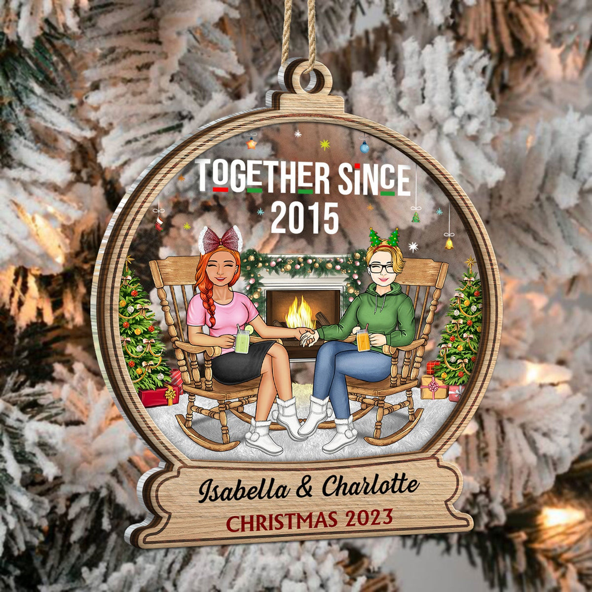 Together Since - Christmas Gift For Couples - Personalized 2-Layered Mix Ornament