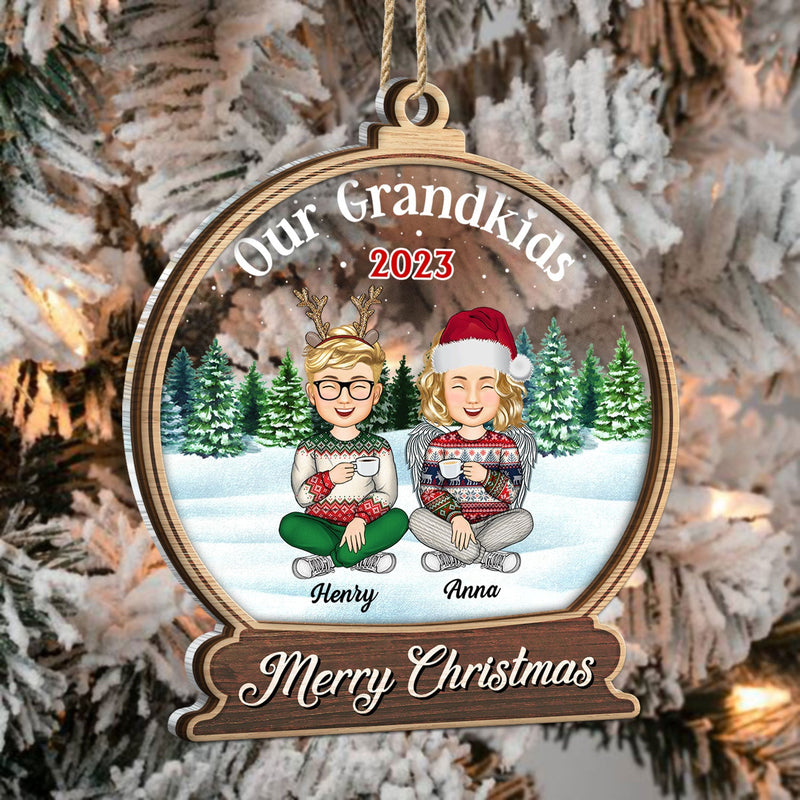 Our Grandkids Children - Christmas Gift For Family, Grandma, Grandpa, Grandparents - Personalized 2-Layered Mix Ornament