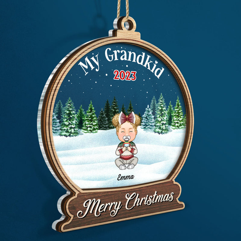 Our Grandkids Children - Christmas Gift For Family, Grandma, Grandpa, Grandparents - Personalized 2-Layered Mix Ornament