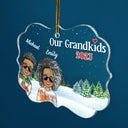 Nos petits-enfants - Cadeau de Noël pour la famille, grand-mère, grand-père, grands-parents - Ornement médaillon acrylique personnalisé