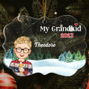 Nos petits-enfants - Cadeau de Noël pour la famille, grand-mère, grand-père, grands-parents - Ornement médaillon acrylique personnalisé