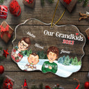 Nos petits-enfants - Cadeau de Noël pour la famille, grand-mère, grand-père, grands-parents - Ornement médaillon acrylique personnalisé