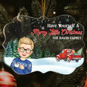 Joyeux Noël ! Cadeau de Noël pour la famille et les parents ! Décoration en acrylique avec médaillon personnalisé.