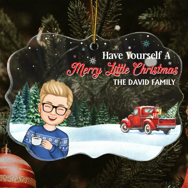 Joyeux Noël ! Cadeau de Noël pour la famille et les parents ! Décoration en acrylique avec médaillon personnalisé.