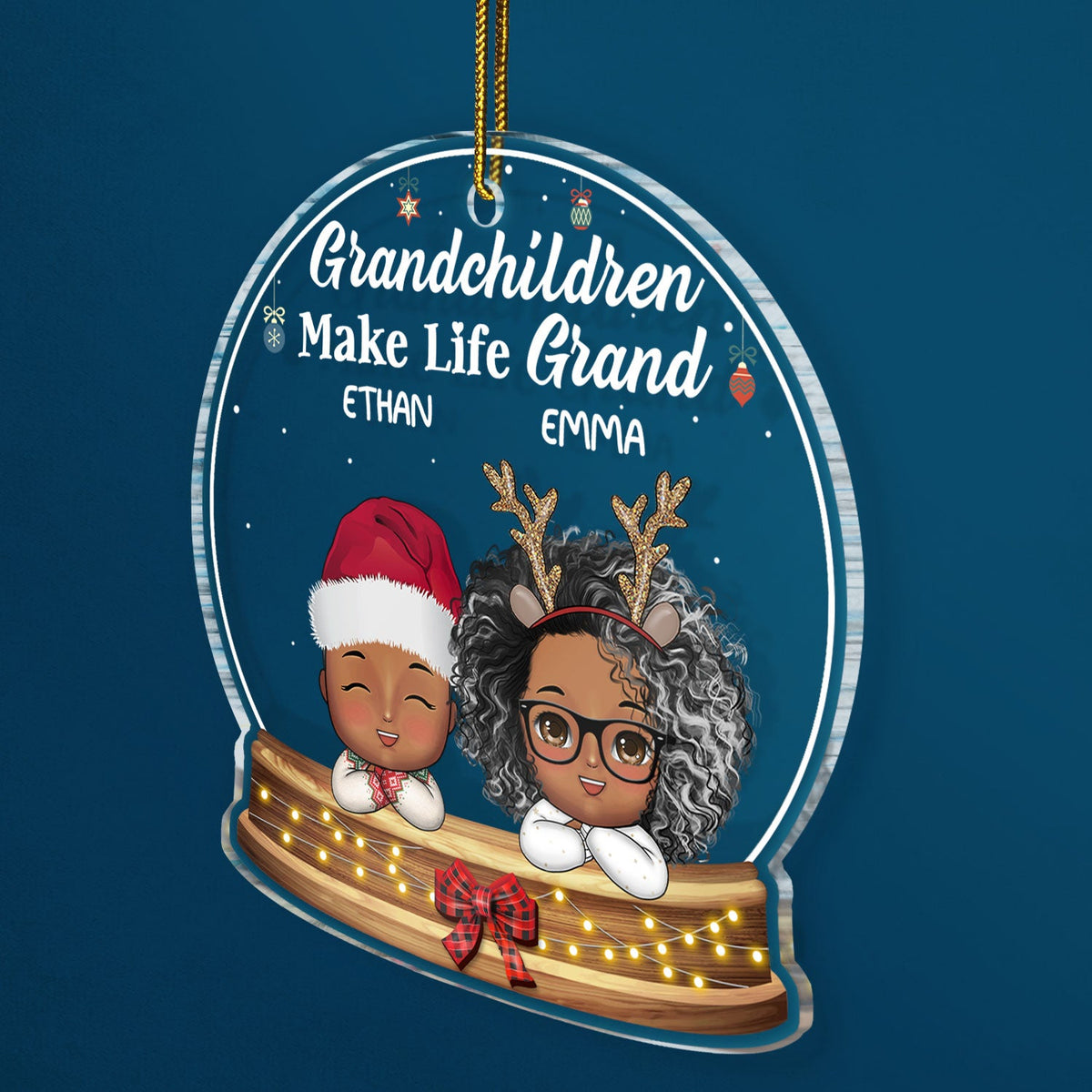 Les petits-enfants rendent la vie plus belle - Cadeau de Noël pour grand-père, grand-mère et grands-parents - Décoration acrylique personnalisée en forme de cœur