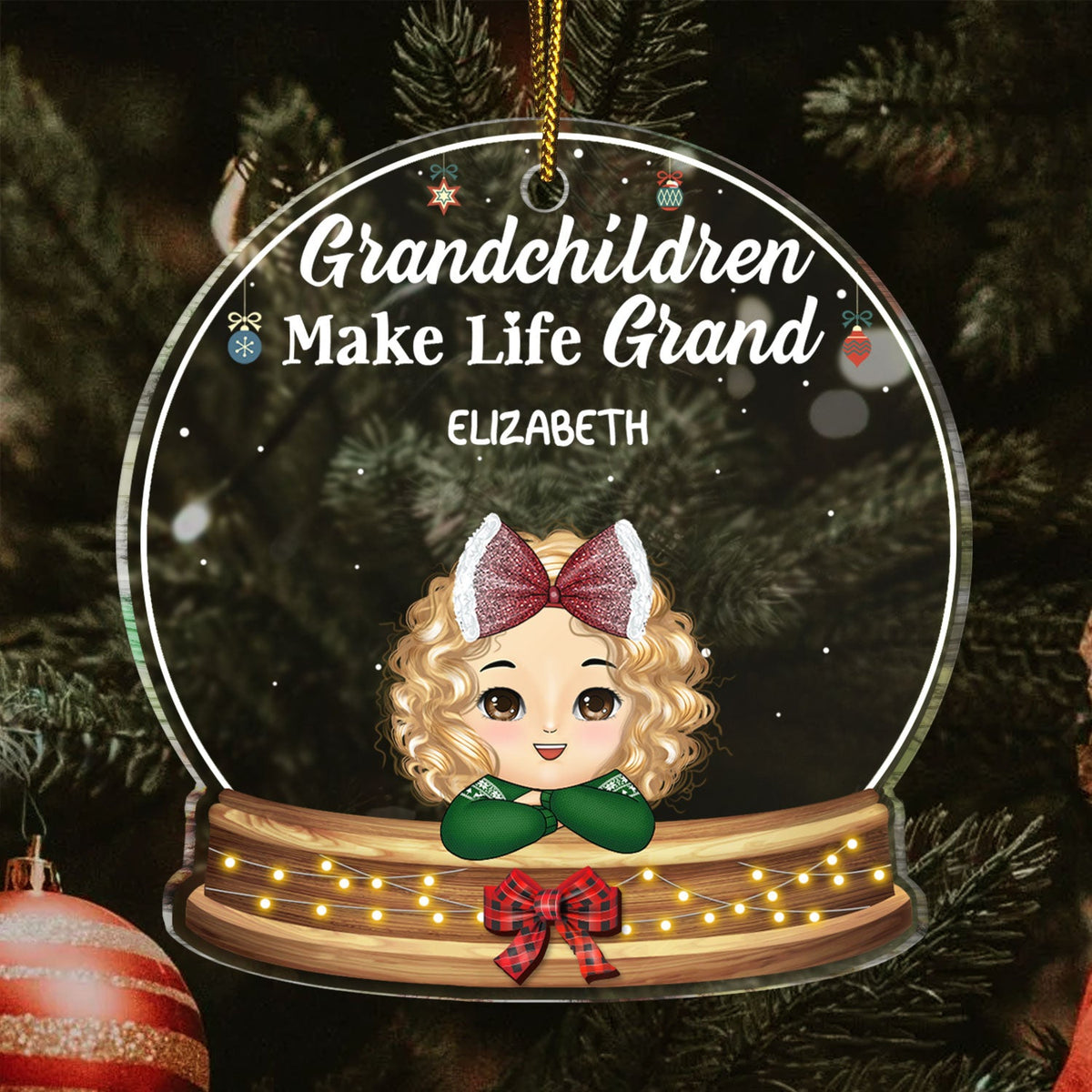 Les petits-enfants rendent la vie plus belle - Cadeau de Noël pour grand-père, grand-mère et grands-parents - Décoration acrylique personnalisée en forme de cœur