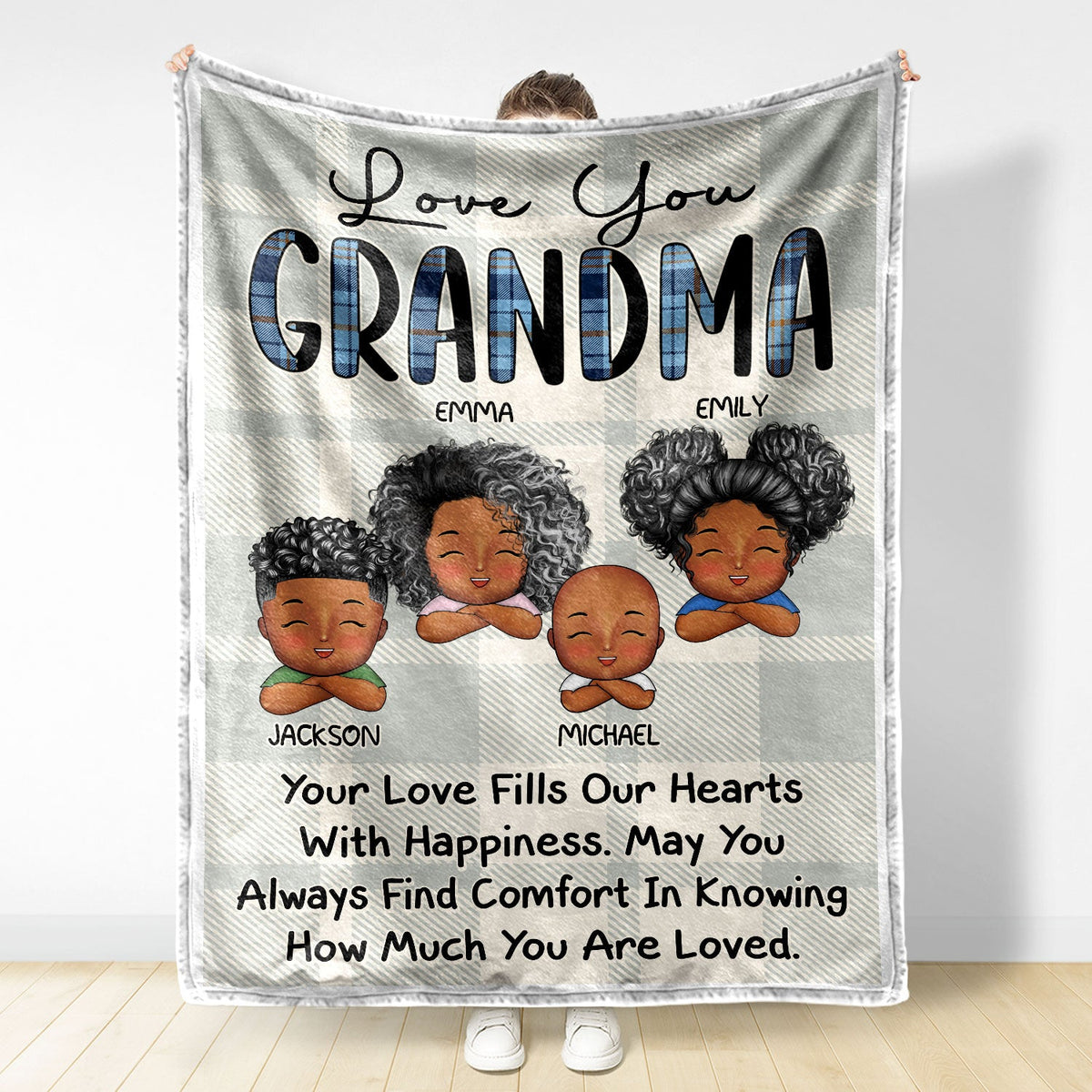 Your Love Fills Our Hearts - Loving Gifts For Grandma, Grandmother, Mom - Personalized Fleece Blanket