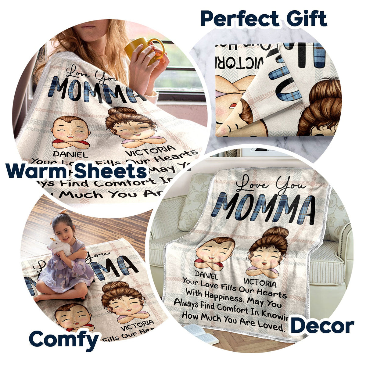 Your Love Fills Our Hearts - Loving Gifts For Grandma, Grandmother, Mom - Personalized Fleece Blanket