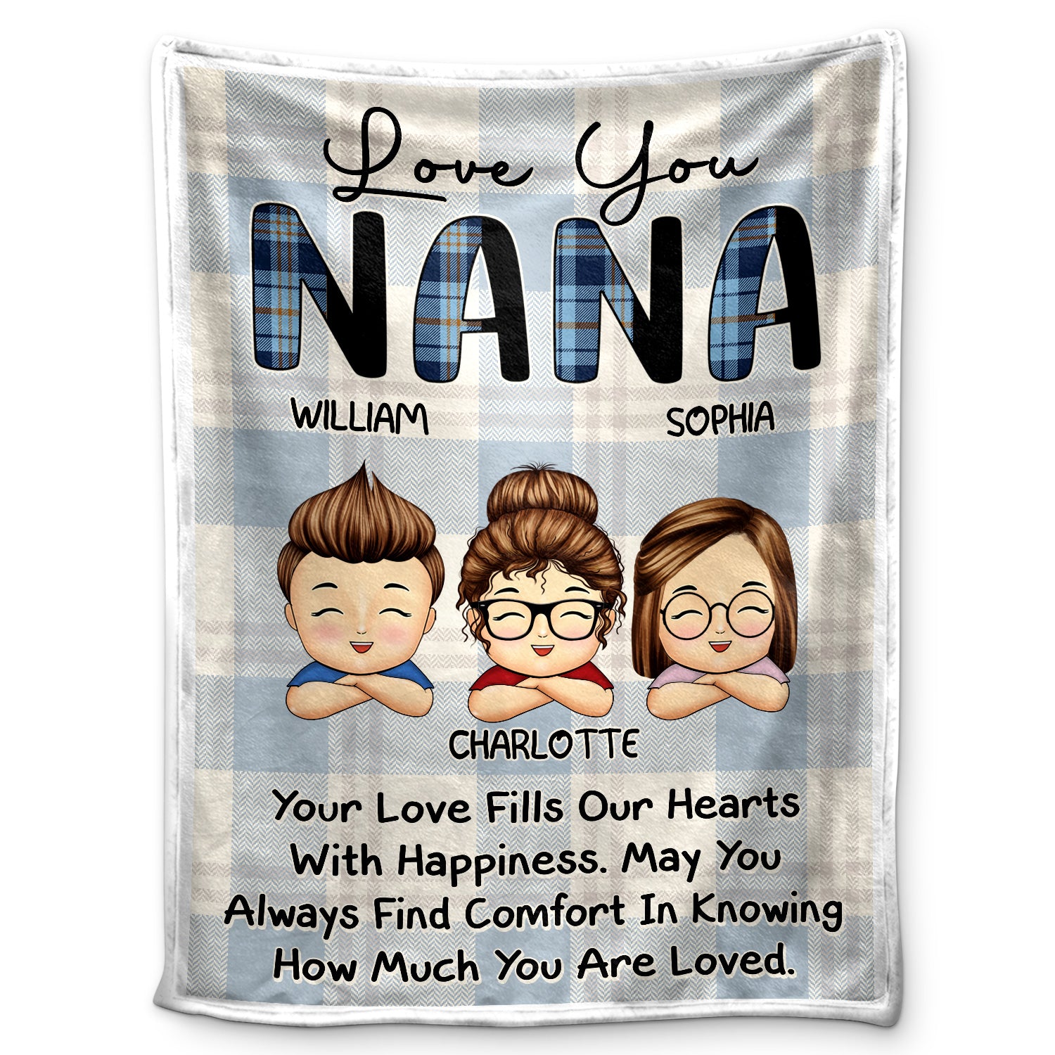 Your Love Fills Our Hearts - Loving Gifts For Grandma, Grandmother, Mom - Personalized Fleece Blanket
