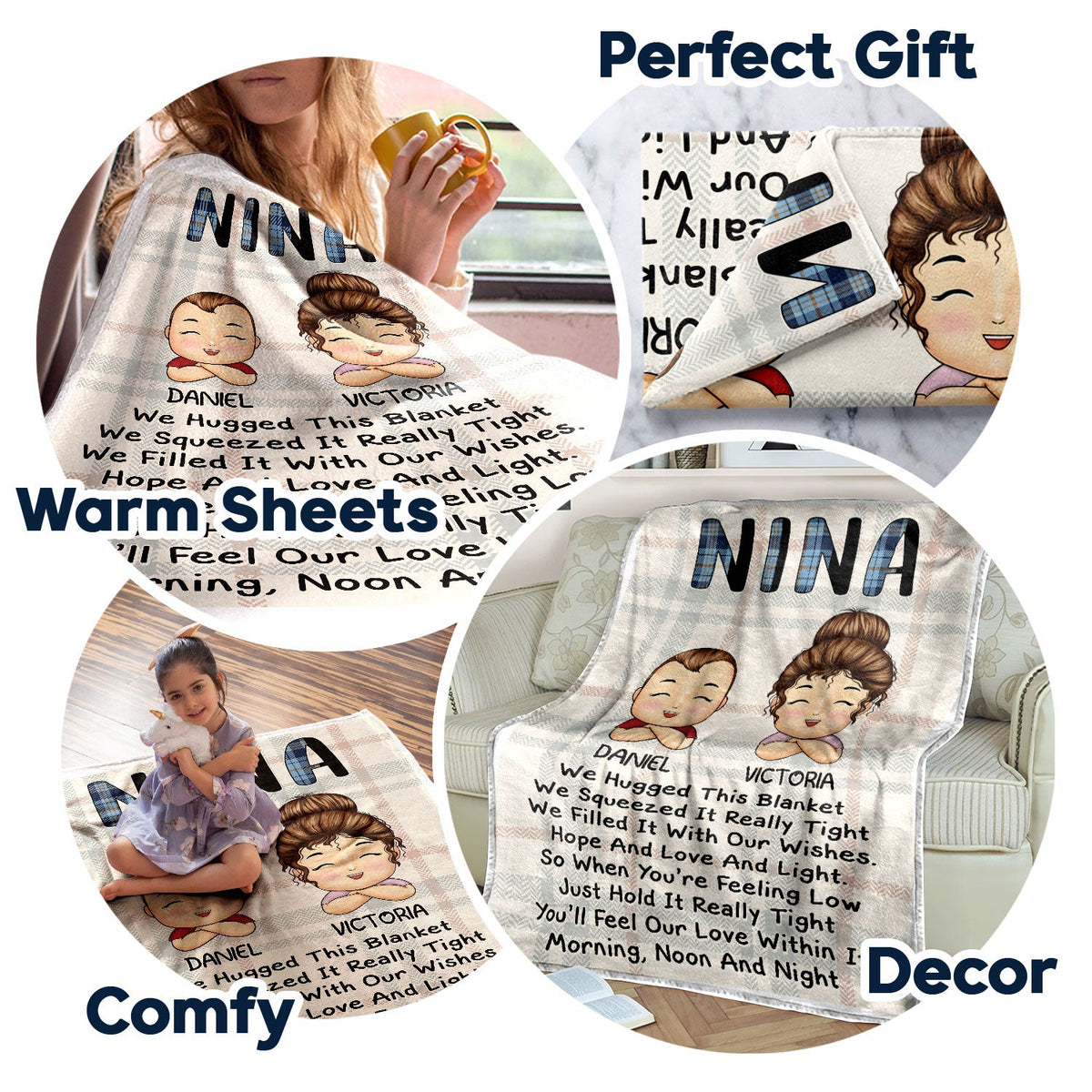 We Filled It With Our Wishes - Loving Gifts For Grandma, Grandmother, Mom - Personalized Fleece Blanket