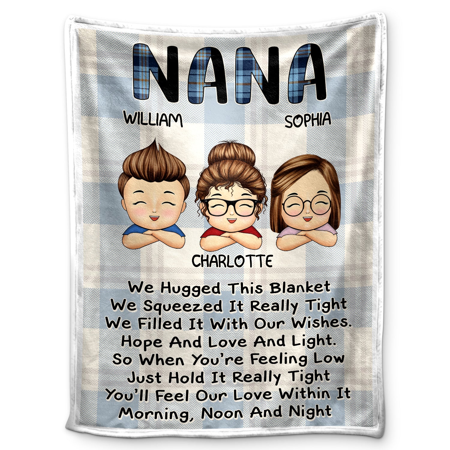 We Filled It With Our Wishes - Loving Gifts For Grandma, Grandmother, Mom - Personalized Fleece Blanket