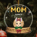 Grand-mère, Nana, Gigi, petits-enfants - Cadeau de Noël affectueux pour grand-mère, grands-parents - Ornement acrylique personnalisé en forme personnalisée