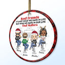 Here's To Another Year Of Bonding Over Alcohol - Christmas Gifts For Besties - Personalized Circle Ceramic Ornament