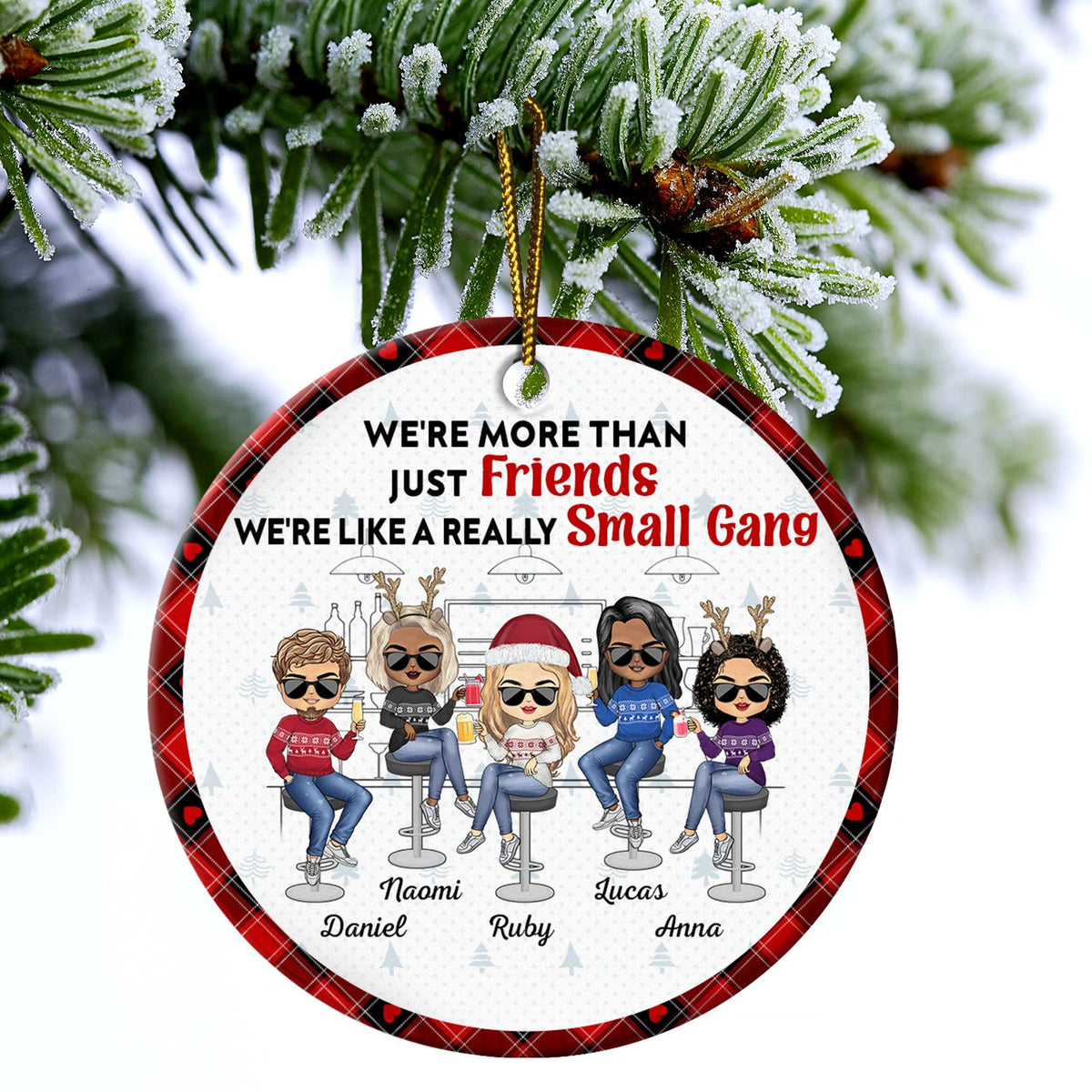 Here's To Another Year Of Bonding Over Alcohol - Christmas Gifts For Besties - Personalized Circle Ceramic Ornament