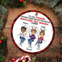 Here's To Another Year Of Bonding Over Alcohol - Christmas Gifts For Besties - Personalized Circle Ceramic Ornament
