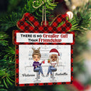 No Greater Gift Than Friendship - Christmas Gifts For Besties - Personalized Custom Shaped Wooden Ornament