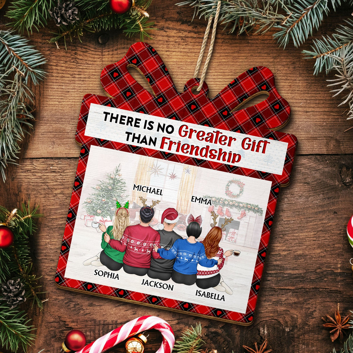 Rien de plus beau que l'amitié ! Cadeaux de Noël pour les meilleurs amis ! Décoration en bois personnalisée.