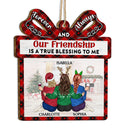 Our Friendship Is A True Blessing - Christmas Gifts For Besties, Best Friends - Personalized Custom Shaped Wooden Ornament