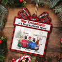 Our Friendship Is A True Blessing - Christmas Gifts For Besties, Best Friends - Personalized Custom Shaped Wooden Ornament