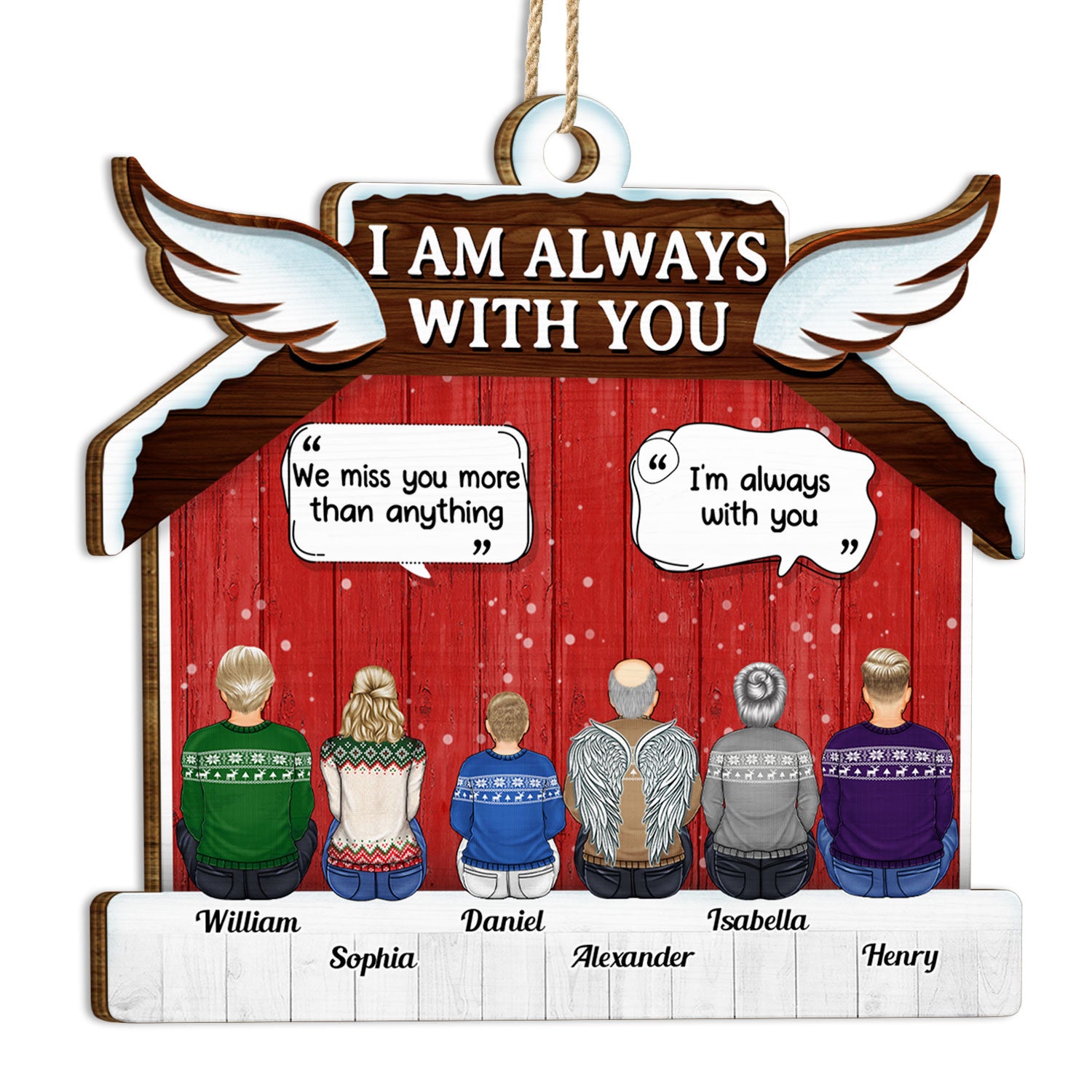 I Am Always With You - Christmas Memorial Gift For Family - Personalized Custom Shaped Wooden Ornament