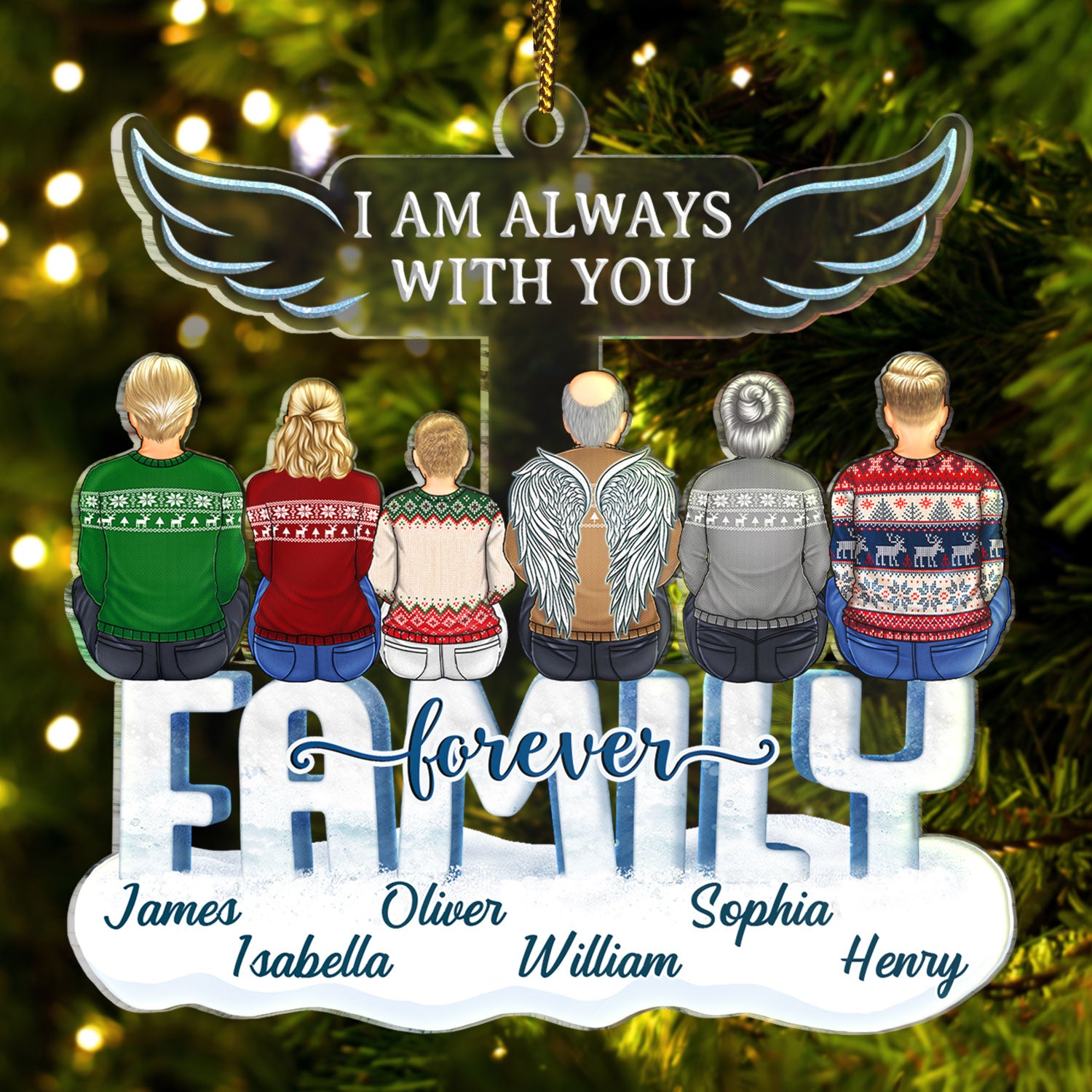 I Am Always With You - Christmas Memorial Gift For Family - Personalized Cutout Acrylic Ornament