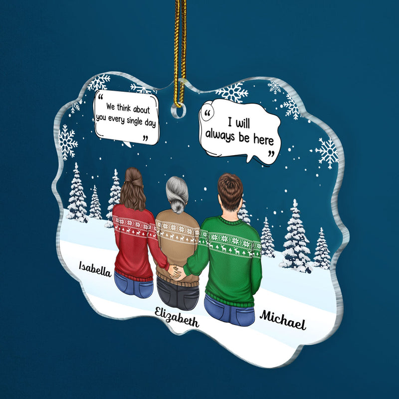 Tu nous manques - Cadeau commémoratif de Noël pour la famille - Ornement médaillon acrylique personnalisé