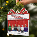 Side By Side Or Miles Apart Brothers And Sisters - Christmas Gift For Siblings, Family - Personalized Custom Shaped Wooden Ornament