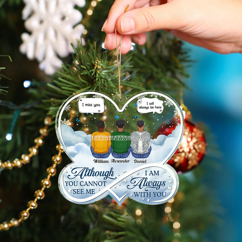 Toujours dans mon esprit, pour toujours dans mon cœur, pour toujours aimé - Cadeau commémoratif de Noël - Ornement en acrylique personnalisé en forme personnalisée