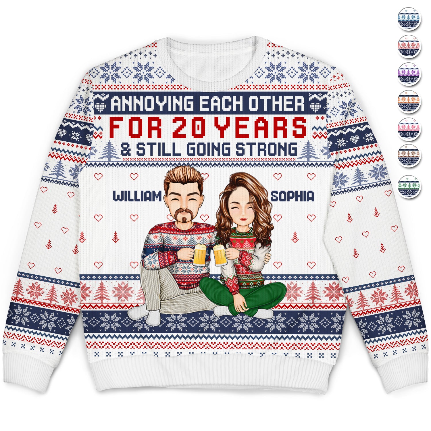 Annoying Each Other For And Still Going Strong - Christmas Gift For Couple, Spouse, Husband, Wife - Personalized Unisex Ugly Sweater